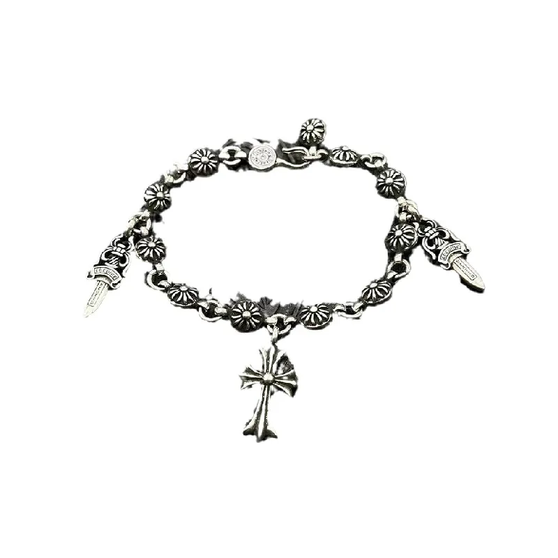 Retro Hip Hop Cross Flower Bracelet