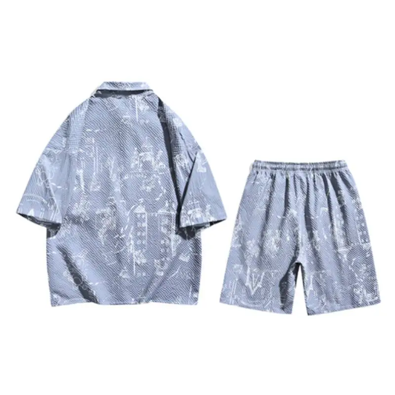Five Point Sleeve Shirt And Pants Large Size Set-3