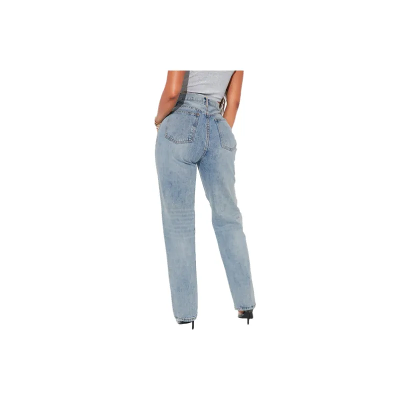 Retro Washed Straight Leg Jeans-1