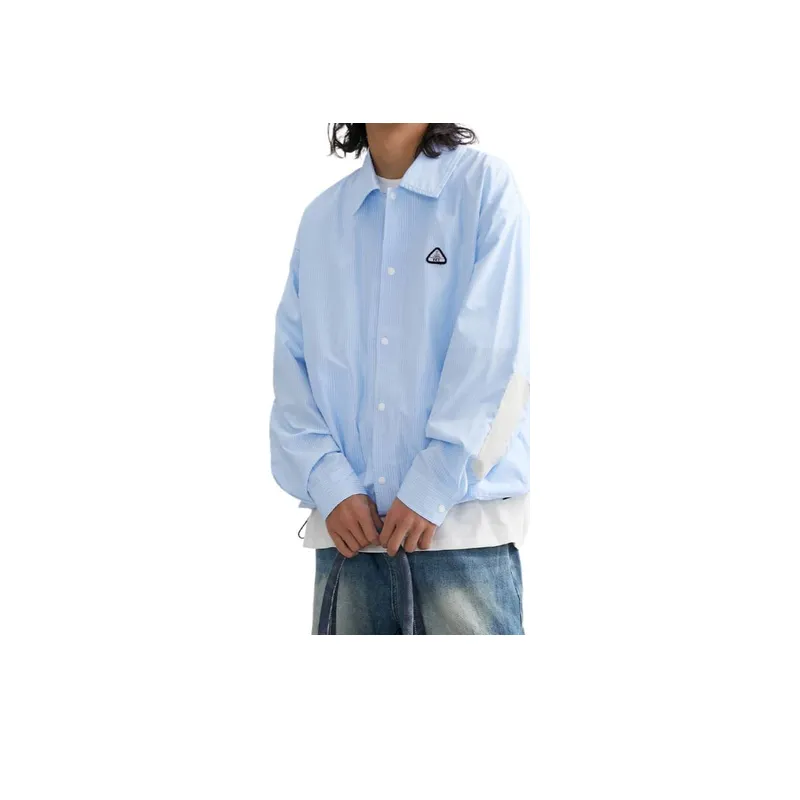 Contrast Color Hem Drawstring Shirt-3