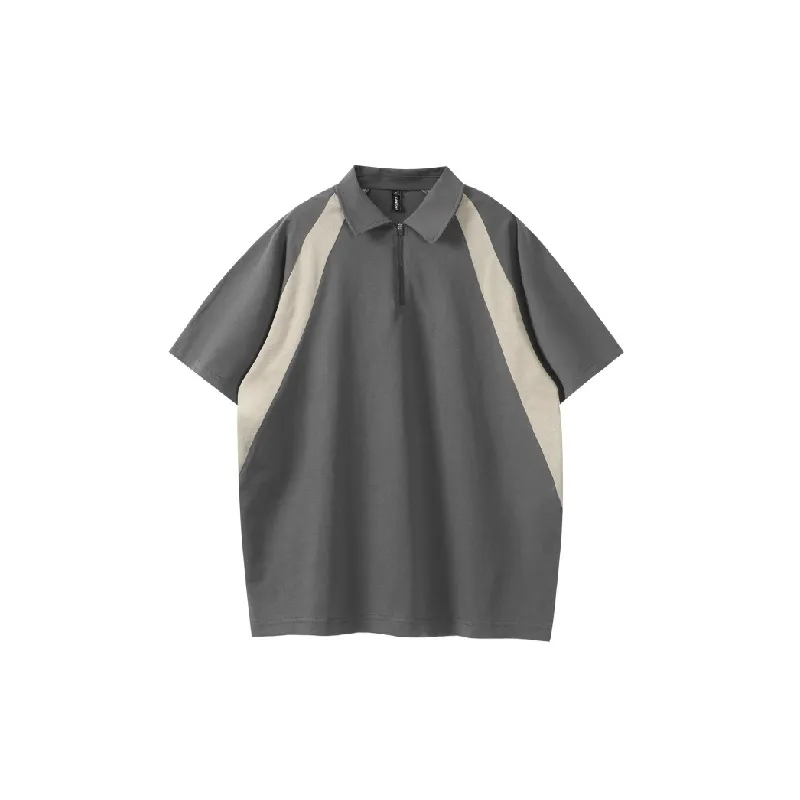 Retro Loose Cotton Blended Fabric Polo Unisex-0