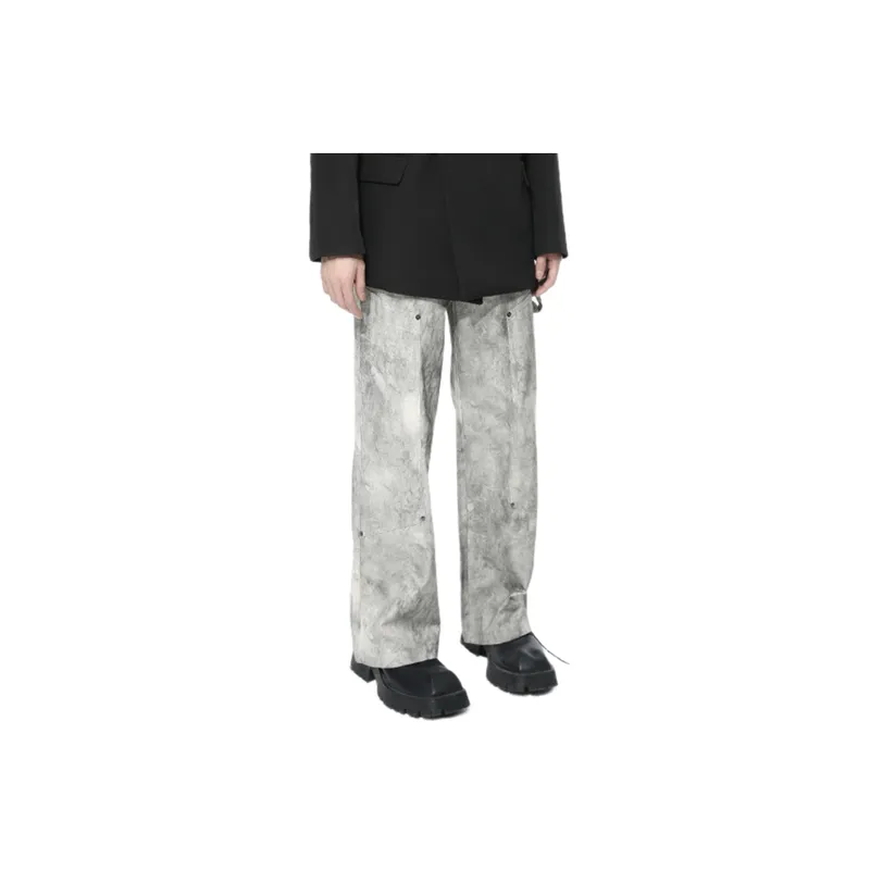 Retro Camouflage Splash Ink Printing Old Loose Casual Trousers-1