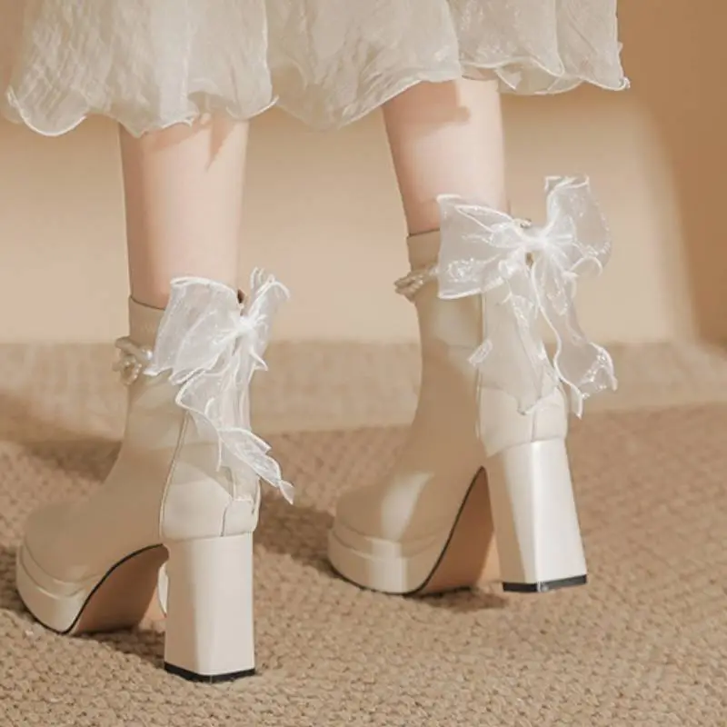 Simple Bow High Heels-2