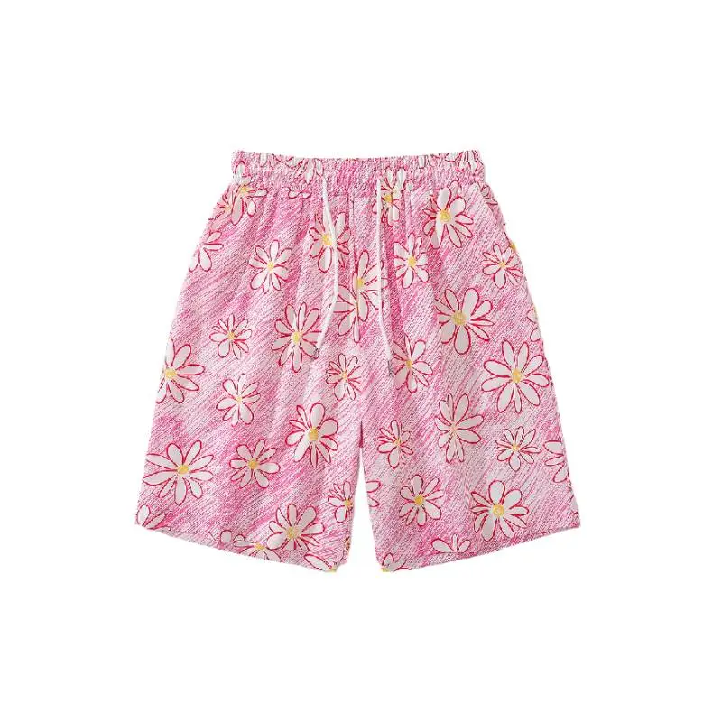 Basics Ditsy Flora Polyester Casual Shorts-0