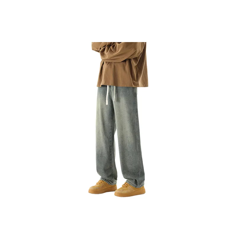 Straight Leg Casual Jeans-1