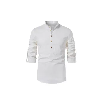 Fashionable Plain Cotton Blended Fabric Shirt