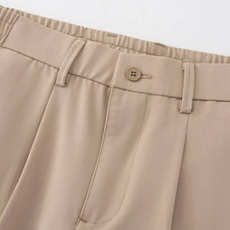 Casual Fashionable Cotton Blended Fabric Suit Trousers-5
