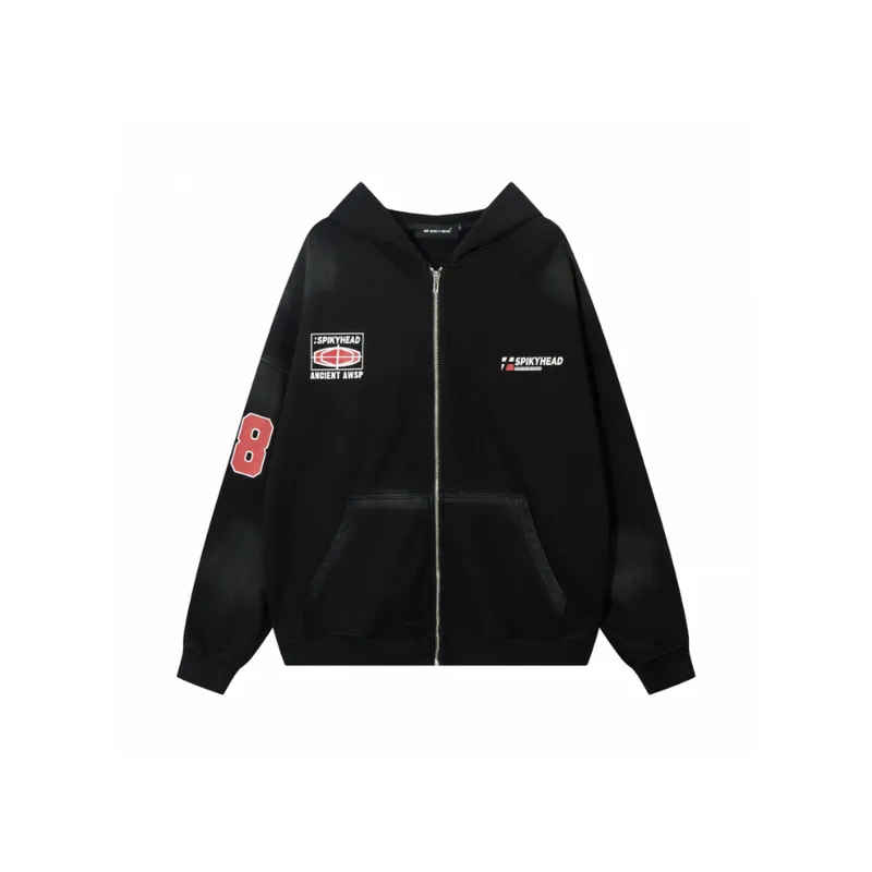 Fashionable Washed Zipper Sweatshirt-0