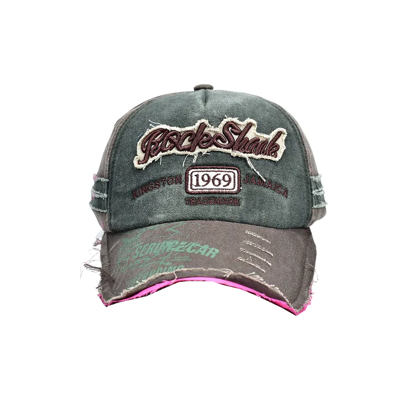 Washed Print Peaked Cap-3