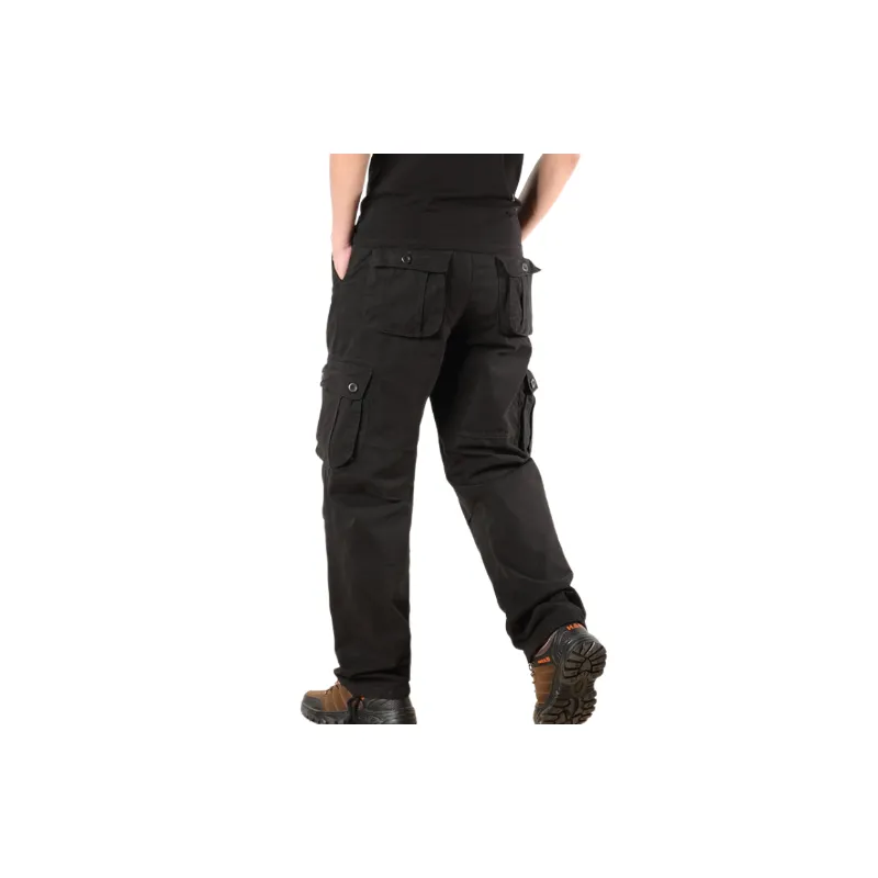 Casual Plain Cotton Cargo Pants Unisex-3