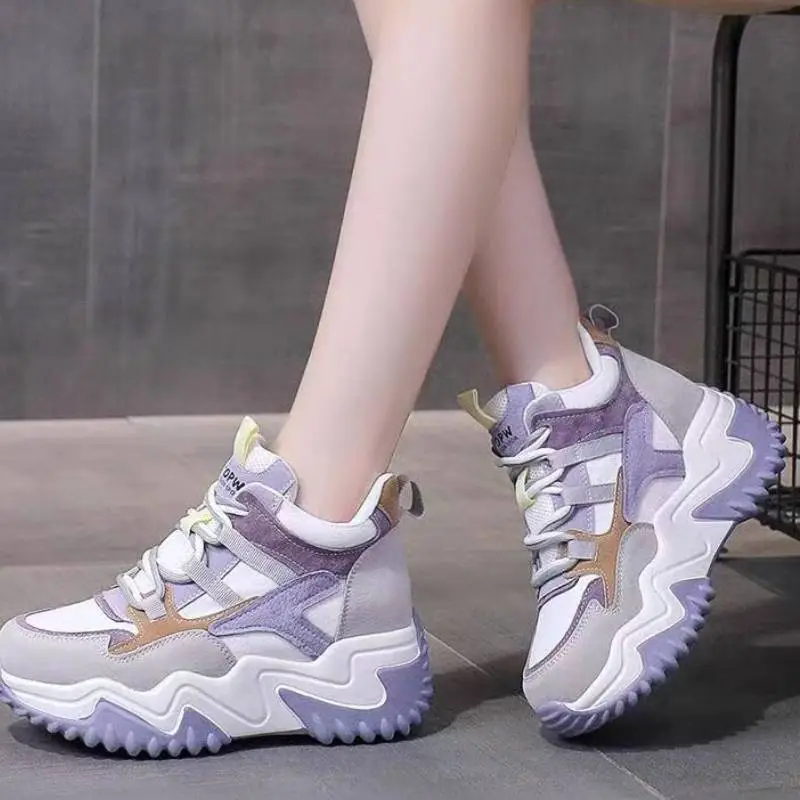 Casual Contrast Color Chunky Sneakers-1