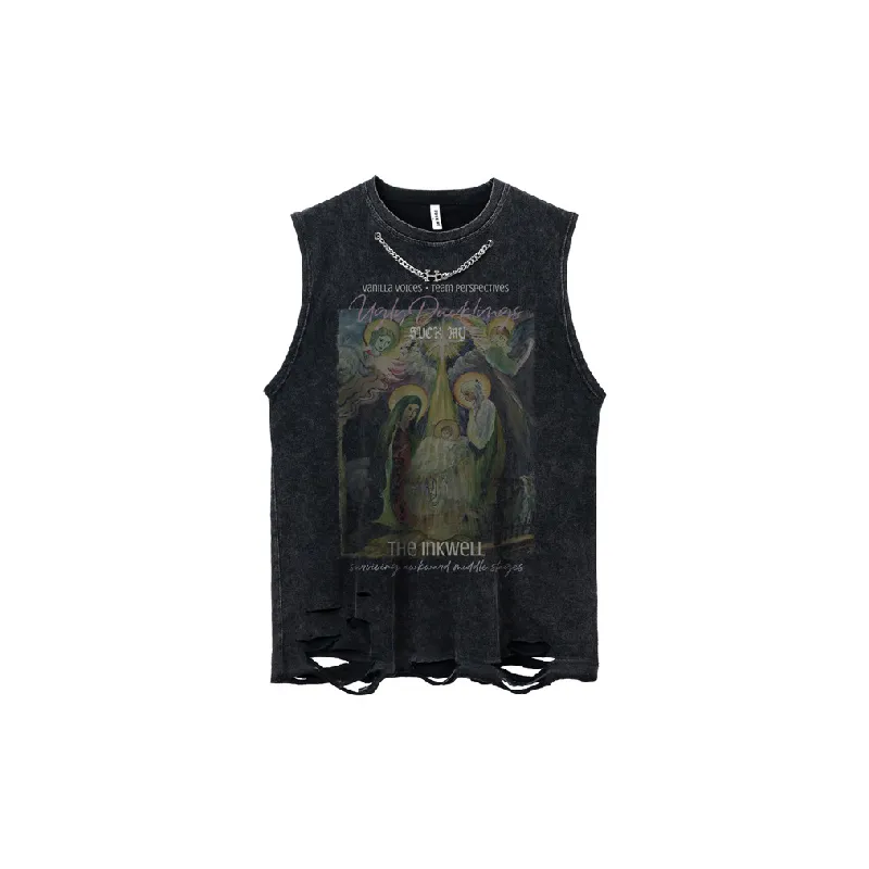 Retro Washed 100% Cotton Vest