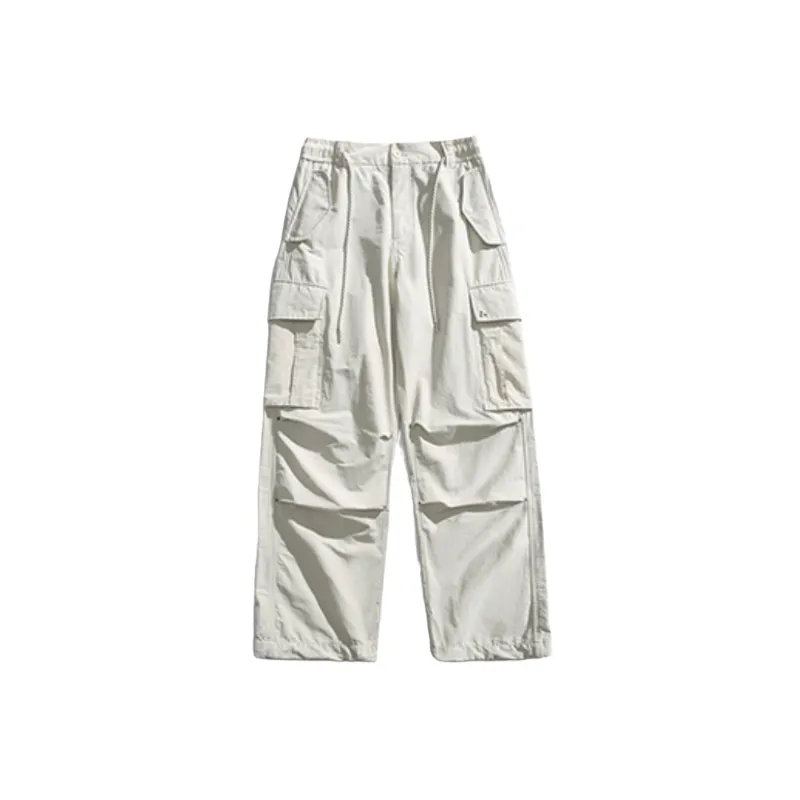 Casual Flare Leg Cotton Cargo Pants-0