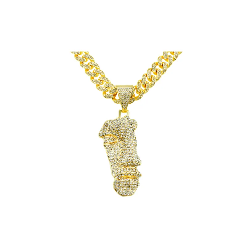 Half Face Portrait Pendant Necklace-0