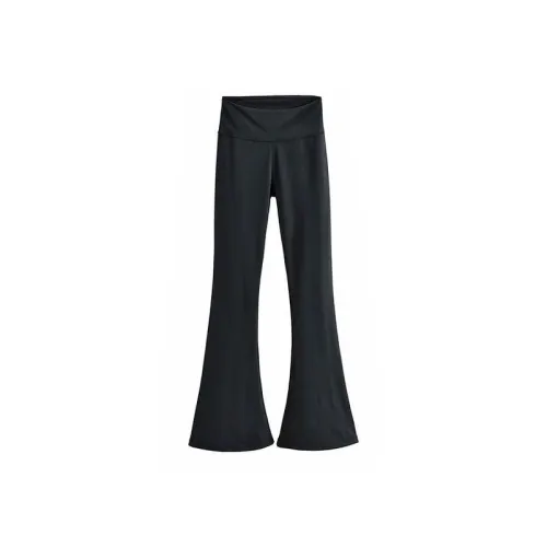 Simple Plain Blended Synthetic Fabrics Workout Pants Women