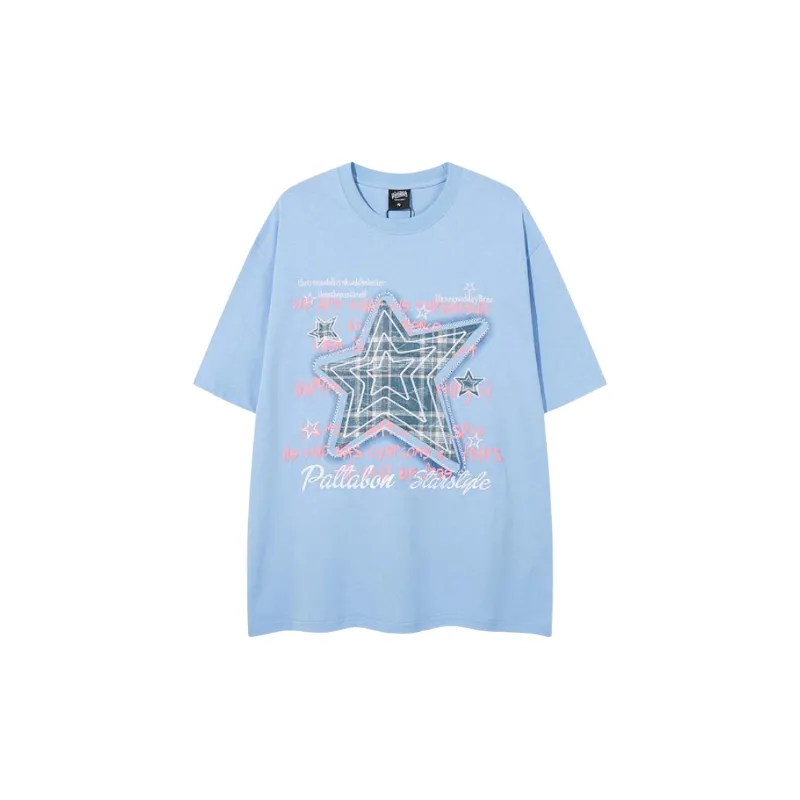 Street Embroidery Cotton T Shirt Unisex-0
