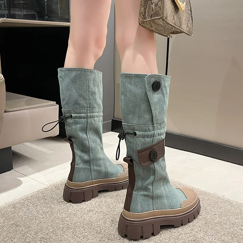 Retro Funky Knee High Boots-2