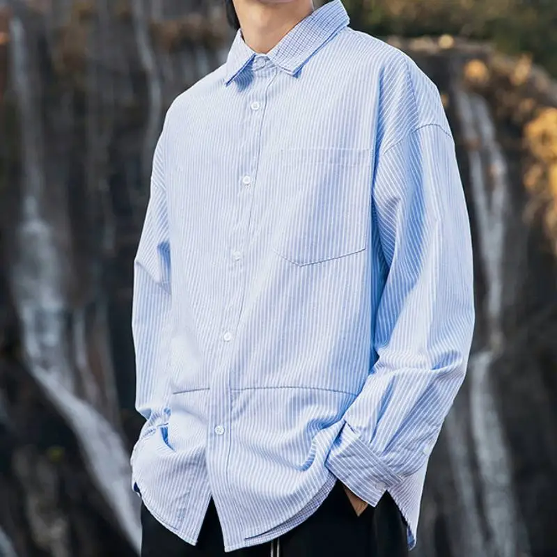 Simple Loose Cotton Blended Fabric Shirt-5