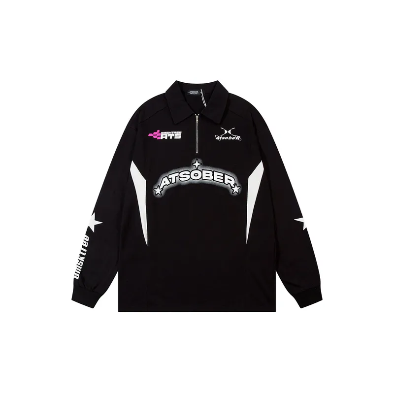 Half Zip Long Sleeve T Shirt-4