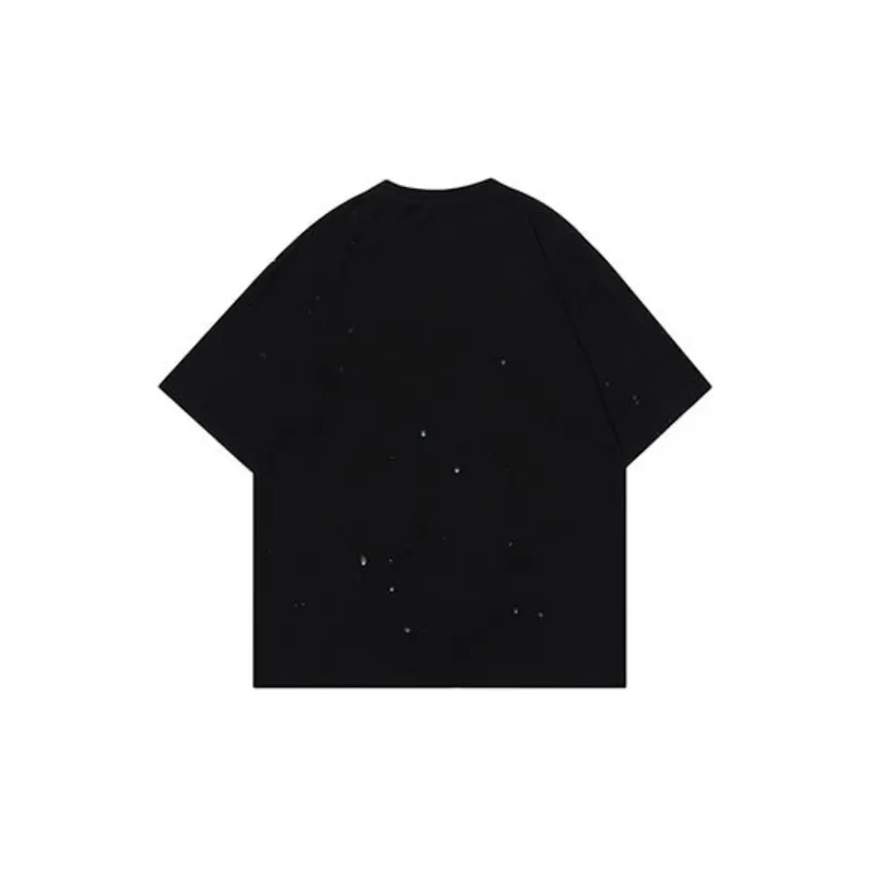Retro Loose Letter Couple T Shirt-5