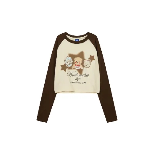Fashionable Printed Long Sleeve Cotton T Shirt Women