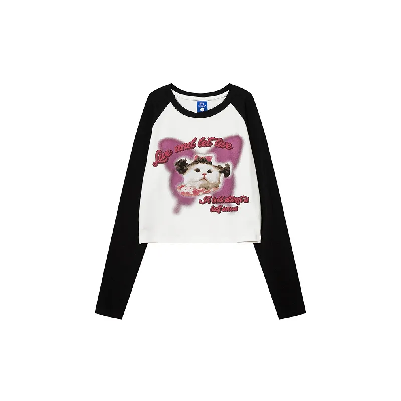 Cute Long Sleeve Cotton T Shirt Women-0