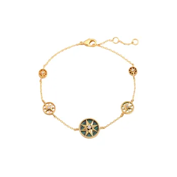 Copper Plated Real Gold Zirconium Bamang Star Multicolor Bracelet