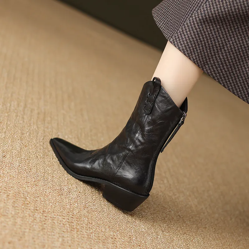 Simple Plain Ankle Boots-2