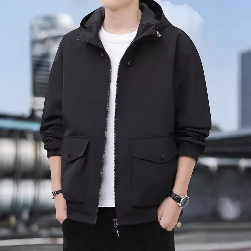 Casual Plain Blended Synthetic Fabrics Jacket-5