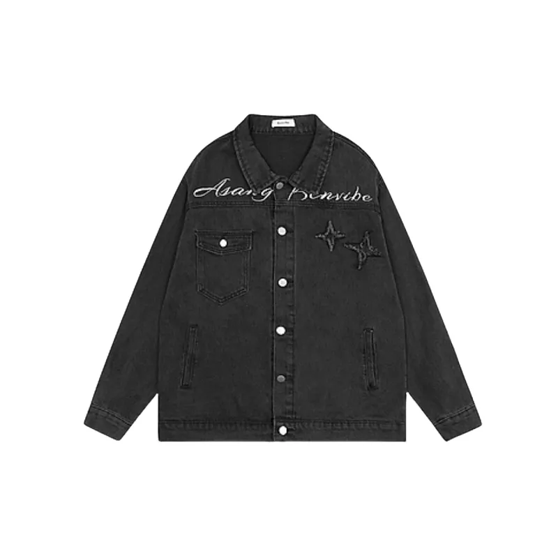 Street Washed Denim Jacket-0