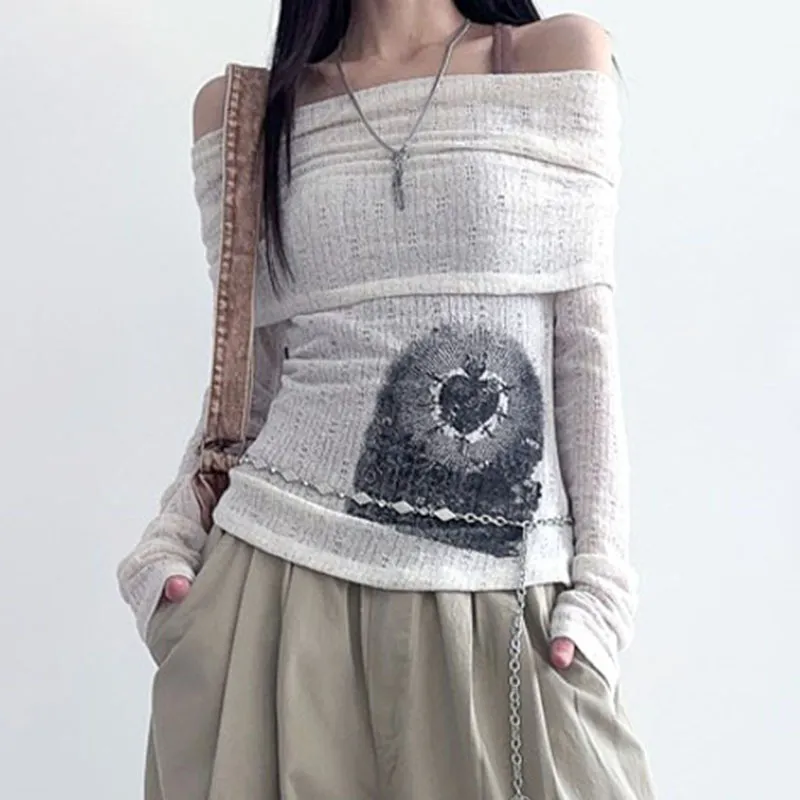 Casual Retro Knitted Fabric T Shirt-1