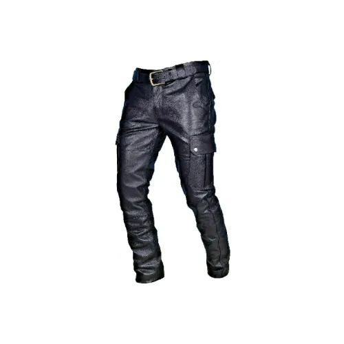 FashionCasual Artificial Leather Cargo Pants