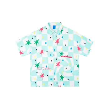Checkerboard Print Loose T Shirt