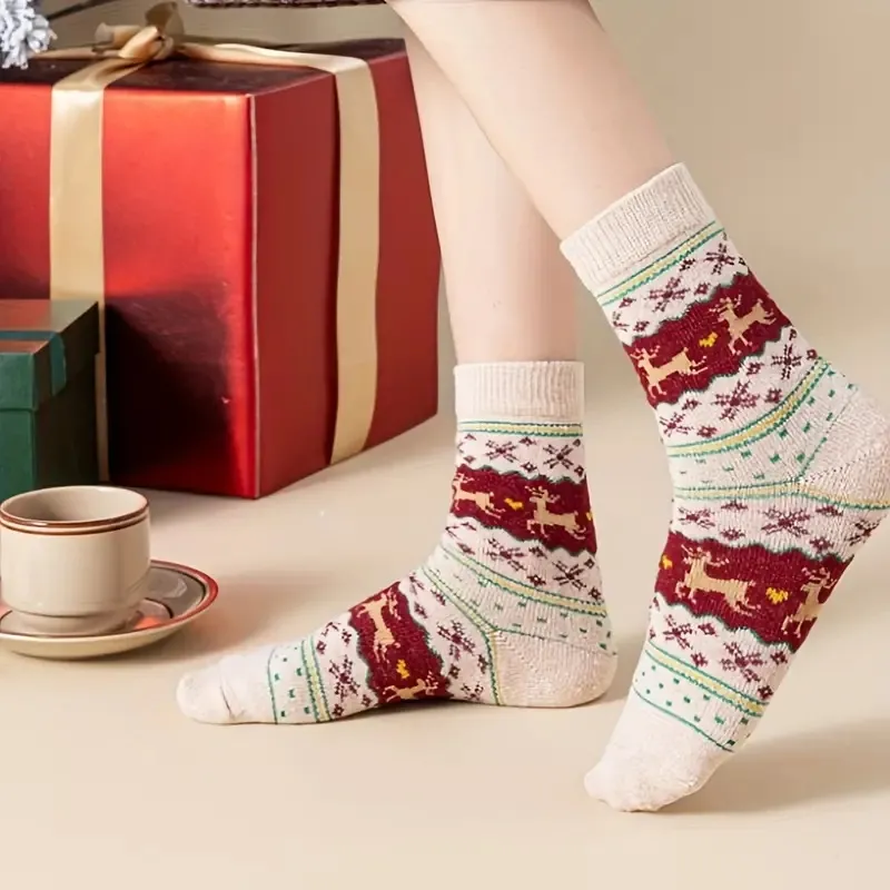 Casual Warm Polyester Cotton Mid Calf Sock-2