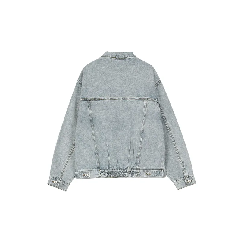 Fashionable Washed Denim Jacket-1