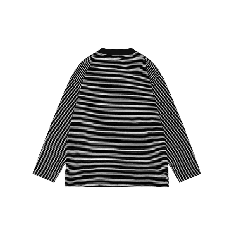 Fashionable Striped Cotton T Shirt-3