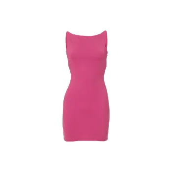Sexy Plain Polyester Dress Women