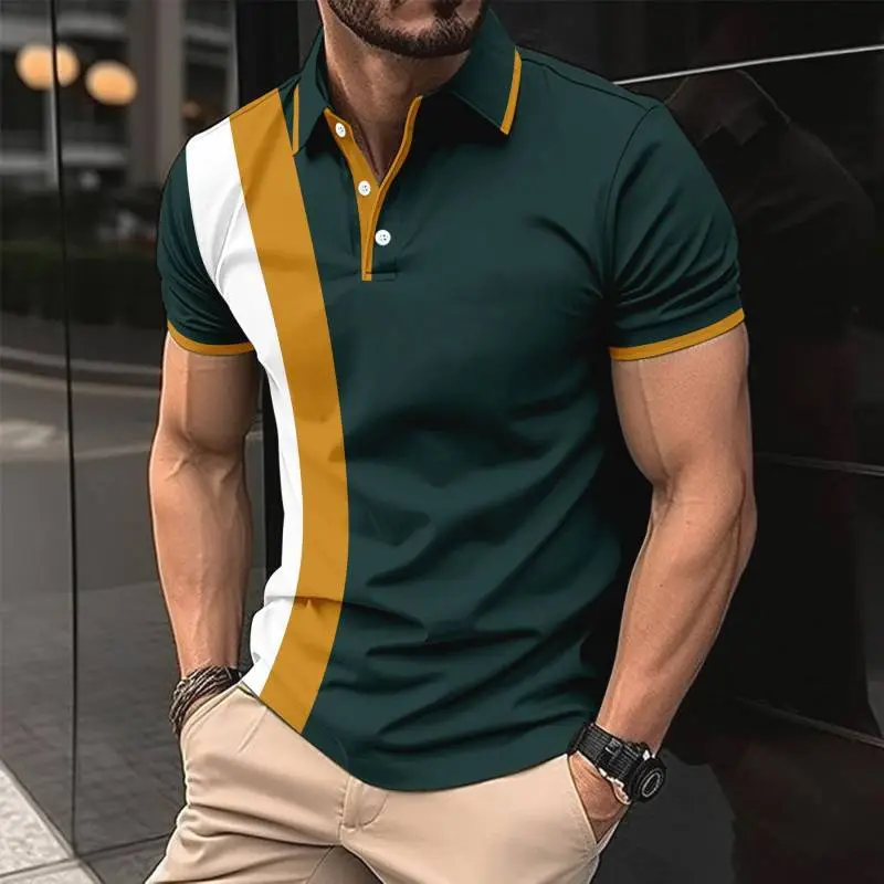 Casual Print Cotton Blended Fabric Polo-2
