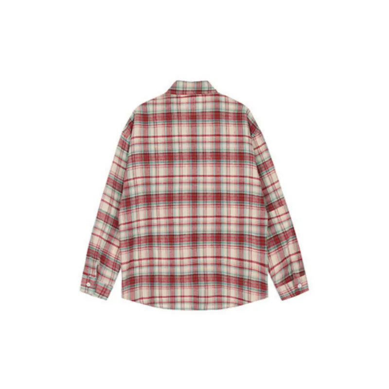 Contrast Color Plaid Shirt-6