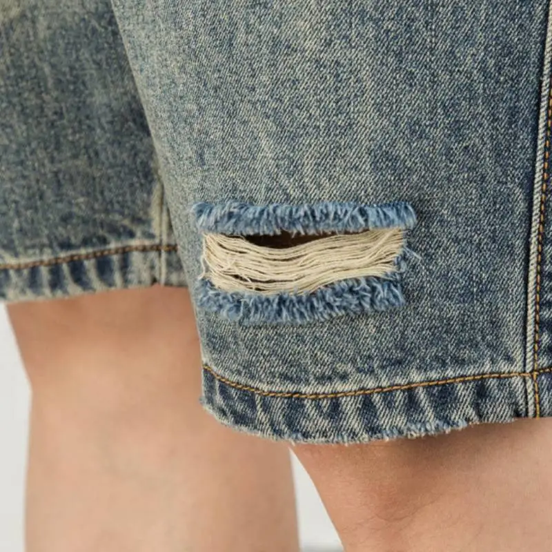 Retro Trendy Denim Shorts-3