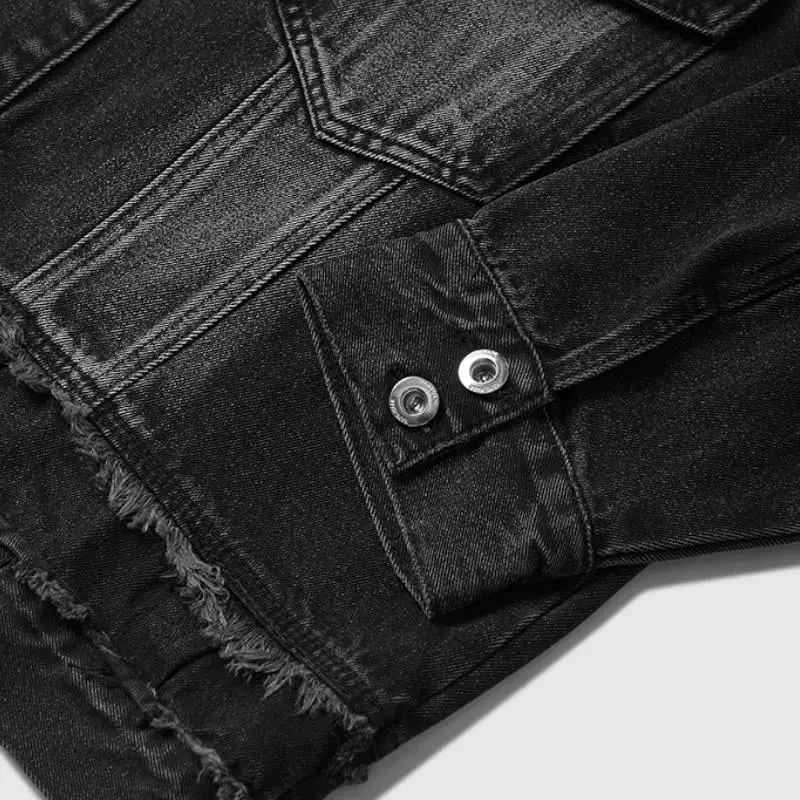 Distress Casual Denim Jacket-5