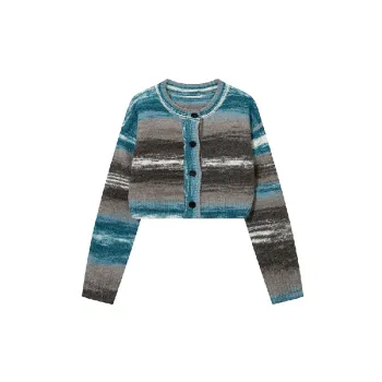 Retro Striped Acrylic Fibres Sweater Women