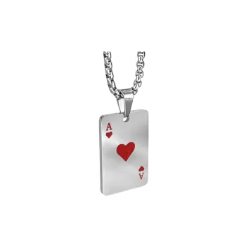 Trendy and Versatile Stainless Steel Personality Poker Pendant