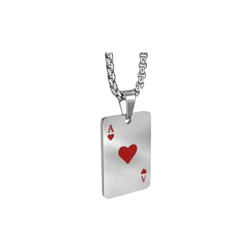 Trendy and Versatile Stainless Steel Personality Poker Pendant