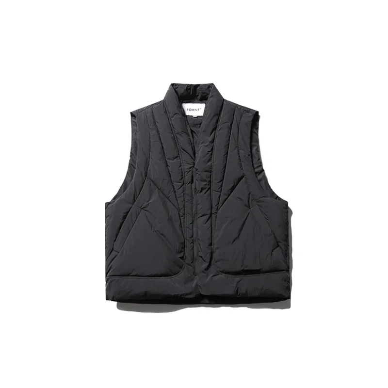 Simple Sleeveless Top Retro Three dimensional Pocket Down Vest-2