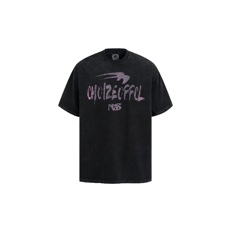 Retro Washed 100% Cotton T Shirt-0