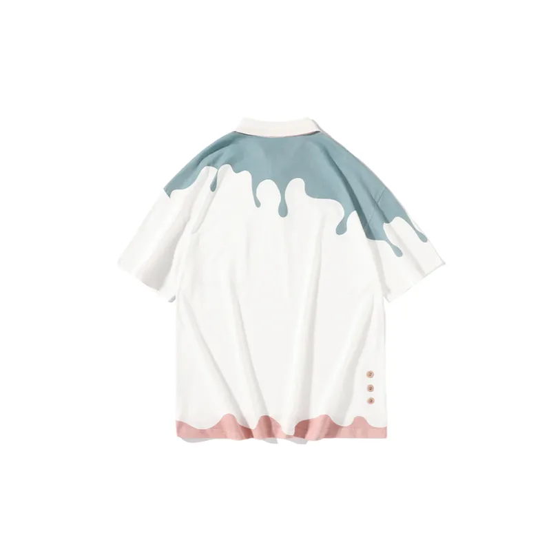 Casual Versatile Contrast Color T Shirt-1