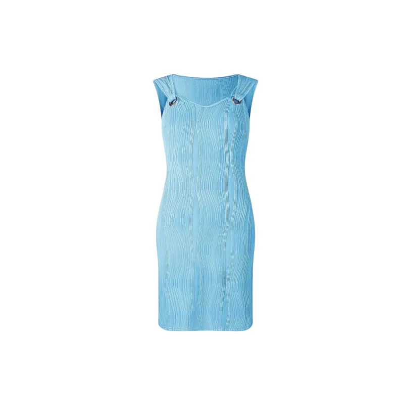 Simple Plain Polyester Dress Women-4