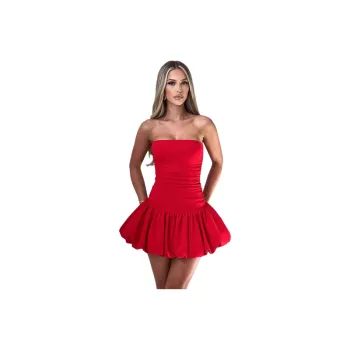 Sexy Simple Elastic Polyester Dress Women