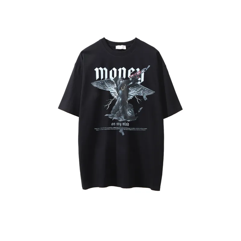 Angel Print Washed T Shirt-2